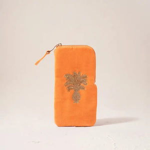 Pineapple Orange Velvet Glasses Case