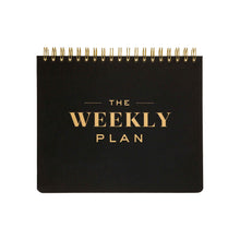 Load image into Gallery viewer, Black Spiral Weekly Desk Planner