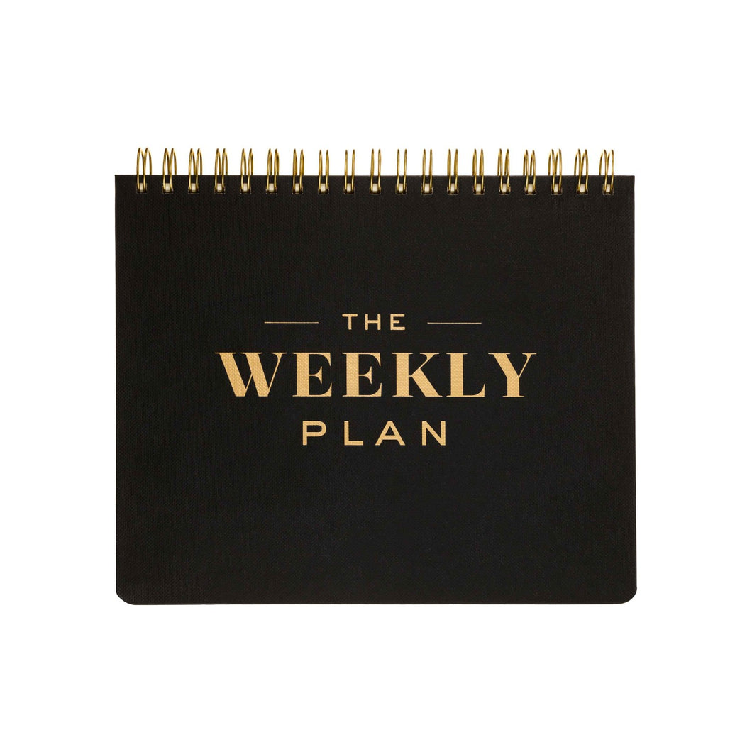 Black Spiral Weekly Desk Planner