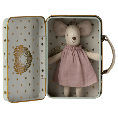 Angel Mouse In Suitcase