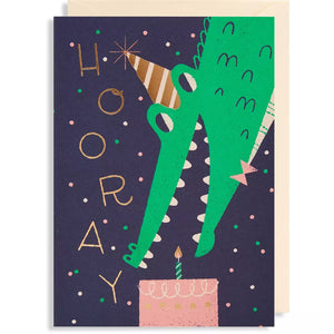 Crocodile Hooray Birthday Card