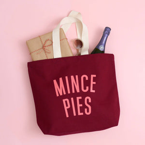 Mince Pies Burgundy Tote Bag