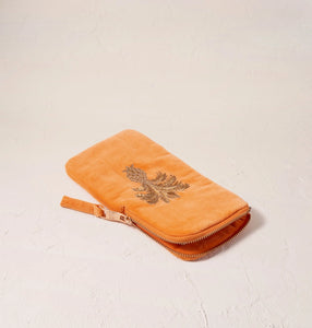 Pineapple Orange Velvet Glasses Case