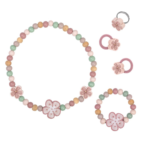 Wooden Jewellery Set: Flowers