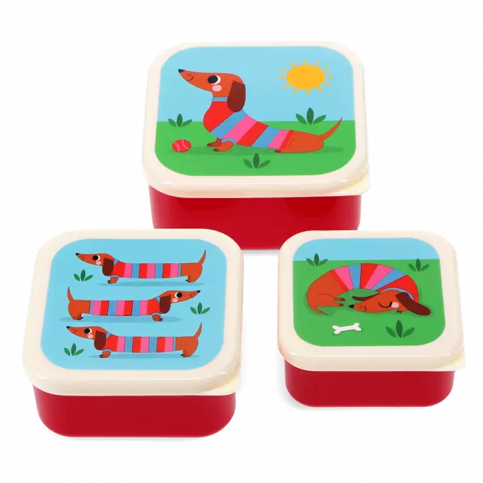 Sausage Dog Set Of 3 Snack Boxes