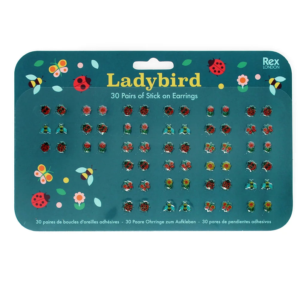 Ladybird Stick On Earrings