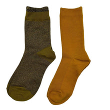 Load image into Gallery viewer, Olive &amp; Mustard Socks Duo With Bow Pin