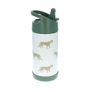 Khaki Leopard Insulated Water Bottle