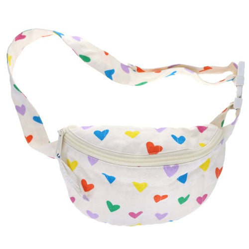 Multi Hearts Cream Bum Bag