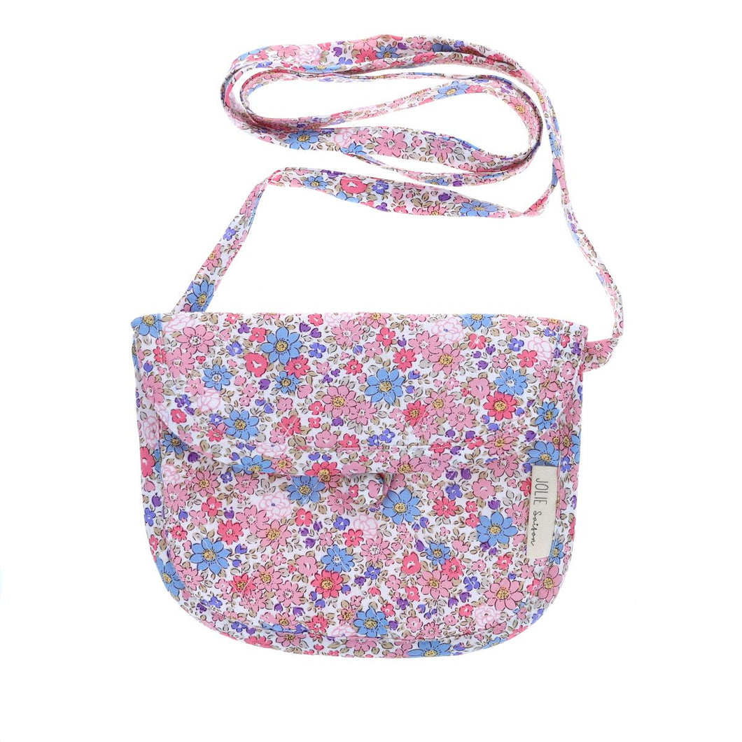 Blue & Pink Floral Crossbody Bag