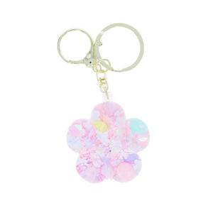 Glitter Flower Keychain