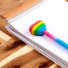 Load image into Gallery viewer, Rainbow Heart Pencil &amp; Eraser Topper