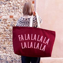 Load image into Gallery viewer, FaLaLaLaLa Burgundy Big Bag