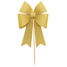 Load image into Gallery viewer, Gold Glitter Bow Cake Decorations