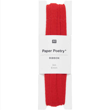 Load image into Gallery viewer, Red Cotton Ribbon: 6 mm