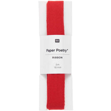 Load image into Gallery viewer, Red Cotton Ribbon: 16 mm