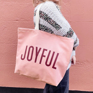 Joyful Burgundy Tote Bag