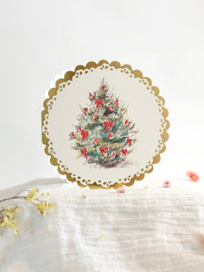 Red Fir Circular Christmas Card