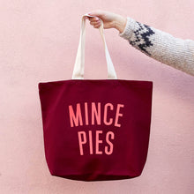 Load image into Gallery viewer, Mince Pies Burgundy Tote Bag