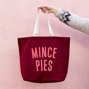 Mince Pies Burgundy Tote Bag