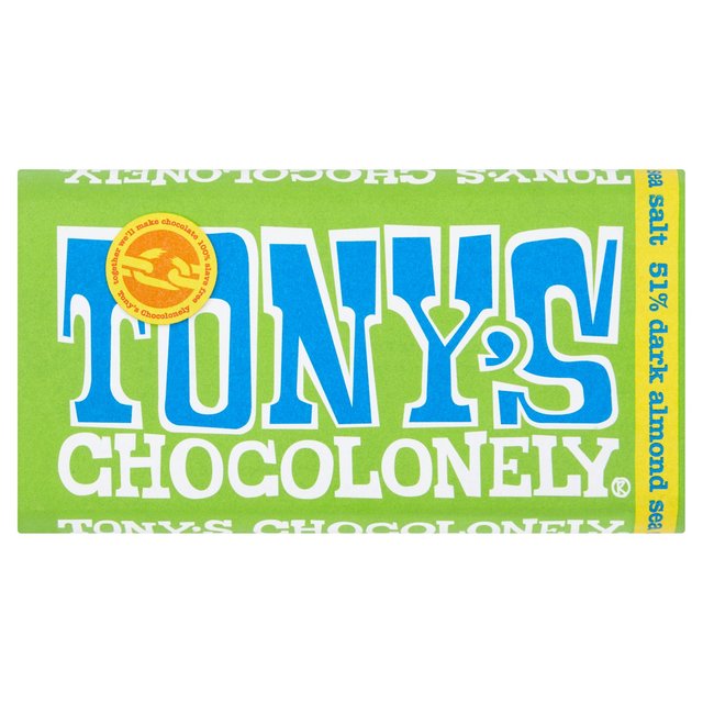 Tony's Dark Chocolate Almond & Sea Salt Bar 180g