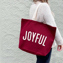 Load image into Gallery viewer, Joyful Burgundy Tote Bag