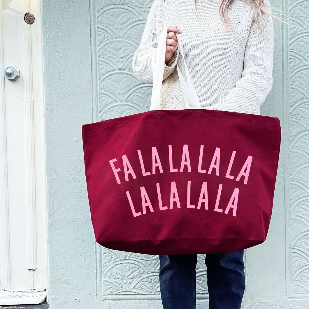 FaLaLaLaLa Burgundy Big Bag