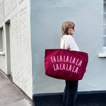 Load image into Gallery viewer, FaLaLaLaLa Burgundy Big Bag