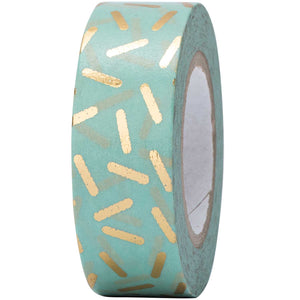 Mint Gold Sprinkle Washi Tape