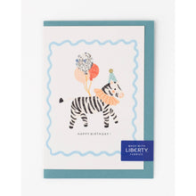 Load image into Gallery viewer, Liberty Zebra Birthday Card