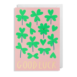 Smiley Good Luck Clovers Card