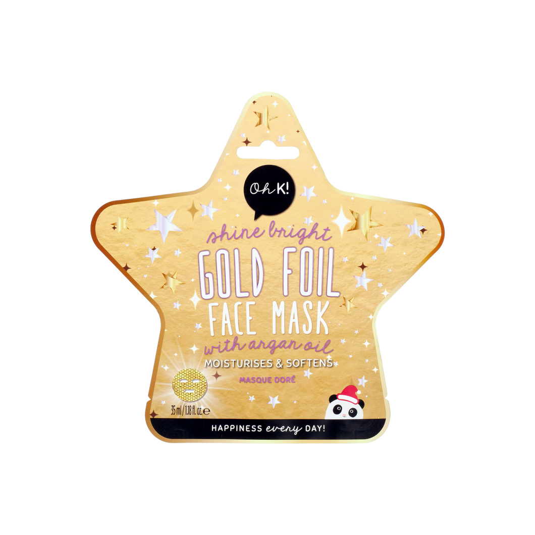 Let It Shine Gold Foil Face Mask