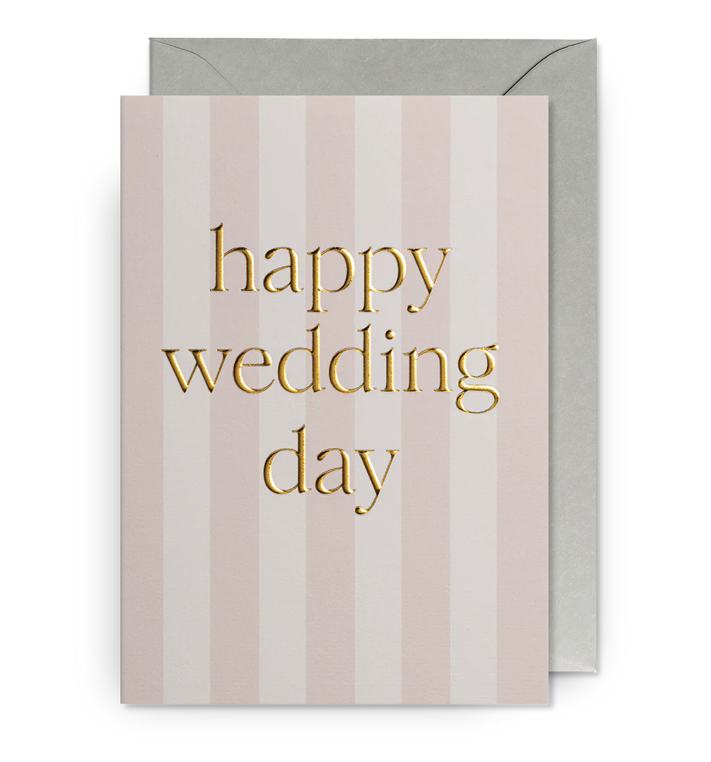 Pastel Striped Wedding Card