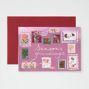 Festive Postage Stamps Card