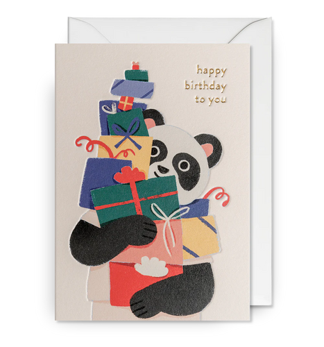 Panda Presents Birthday Card