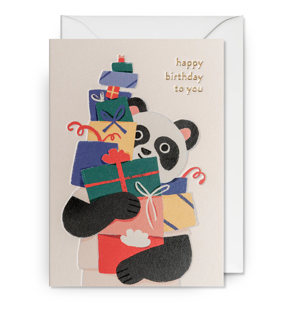 Panda Presents Birthday Card