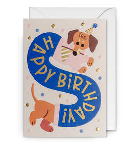 Dachshund Party Hat Birthday Card