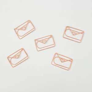 Rose Gold Envelope Paper Clips