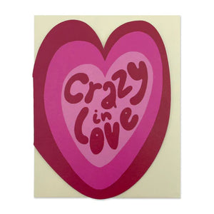 Mini Crazy In Love Heart Card