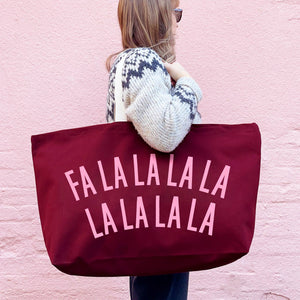 FaLaLaLaLa Burgundy Big Bag