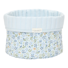 Load image into Gallery viewer, Small Reversible Quilted Storage Basket: Blue Forest Adventures