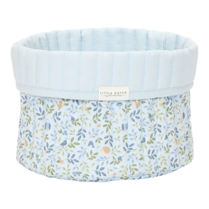 Small Reversible Quilted Storage Basket: Blue Forest Adventures