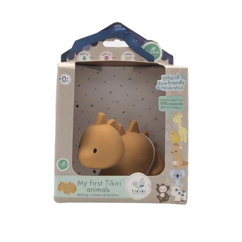 Boxed Stegosaurus Natural Rubber Rattle & Bath Toy