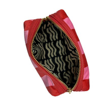 Load image into Gallery viewer, Pink Stripe Makeup Bag &amp; Bow Brooch