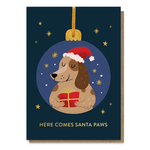 Santa Paws Pop Out Bauble Card