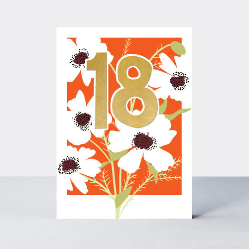 Age 18 Floral Card