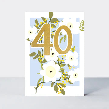 Age 40 Floral Card
