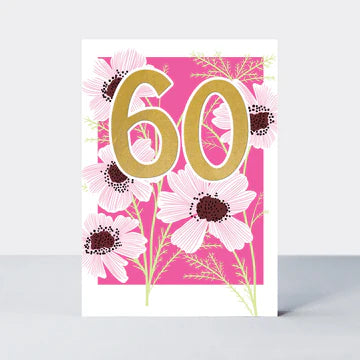 Age 60 Floral Card