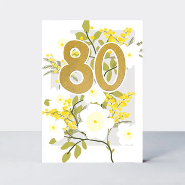 Age 80 Floral Card