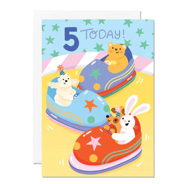 5 Today Bumper Car Card